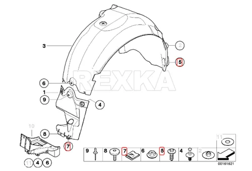 Vista 4 de Rexka 20 juegos M4.8 Fender Liner parachoques cubierta tornillo & U tuerca kit para BMW 07147129161 07129904150 E46 E90 E39 E60 E91 E92 E93 E63 E64