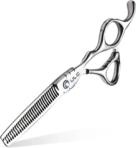 Vista 13 de ULG Tijeras profesionales de adelgazamiento con peine – 6.5 pulgadas de acero inoxidable japonés texturizante y tijeras de corte de pelo para salón