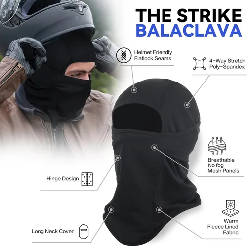 Vista 6 de Pasamontañas de esquí de 3 piezas, máscara de cara completa de invierno para hombres y mujeres, protección UV, capucha resistente al viento