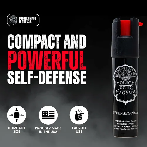 Vista 2 de Police Magnum Kit de equipo de seguridad Pepper Spray Runner - Fabricado en los Estados Unidos - Paquete de 2 pantalones deportivos negros de 1/2 oz