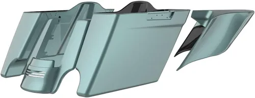 Vista 46 de Cubiertas laterales de alforjas estiradas para motocicleta, extensión extendida para Harley Touring 2014+ - Whisky ámbar Amber Whiskey