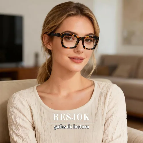 Vista 4 de Reading Glasses for Women - Stylish Blue Light Blocking Glasses Square Readers with Spring Hinge