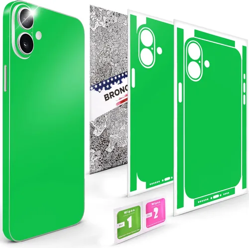 Vista 12 de 2 piezas de Skin Wrap compatibles con iPhone 16 Plus – Película protectora de vinilo delgada para lados y espalda – Ajuste elegante, aspecto premium