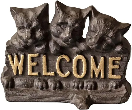 Vista 8 de Tope de puerta de gatos de hierro fundido resistente para oficina en casa (gatos)