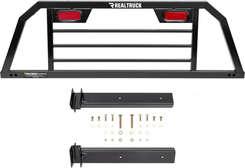 Vista 17 de RealTruck Backrack Marco de Estante Semi-Persianas + Kit de Hardware para uso con Caja de Herramientas de 21", Combo Sin Perforación, Negro