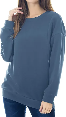 Vista 9 de Smallshow Sudadera de maternidad con capucha para lactancia, manga larga, para mujer Negro