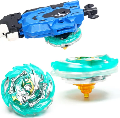 Vista 7 de Ingooood Juguetes giratorios para niños, paquete Fusión Metal, 6 piezas, Battle Top Burst Juego de alto rendimiento con 2 lanzadores (H-9A)