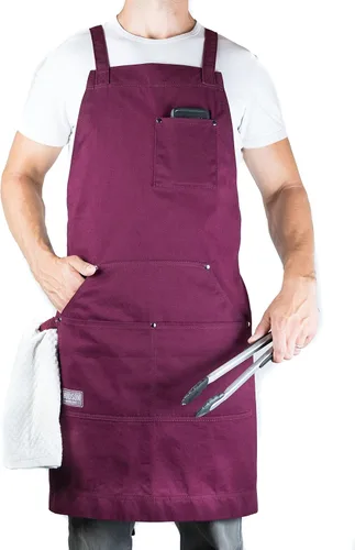 Vista 13 de Hudson Durable Goods - Delantal de chef de grado profesional para cocina, barbacoa y parrilla