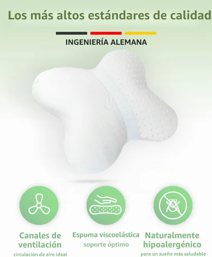 Vista 3 de Almohada para dormir lateral ACAMAR Aloe Vera Soporte de espuma viscoelástica para aliviar el dolor Funda de almohada para cuidado de la piel