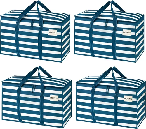 Vista 41 de VENO - Paquete de mudanzas, cajas de almacenamiento para embalaje universitario con tapas alternativas, para dormitorio, extragrande, asas