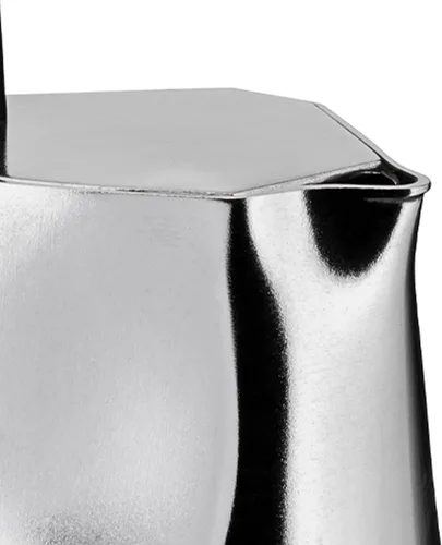 Vista 3 de Alessi MT18/3 "Ossidiana" - Cafetera de 3 tazas con mango de fundición de aluminio y perilla en resina termoplástica, color negro
