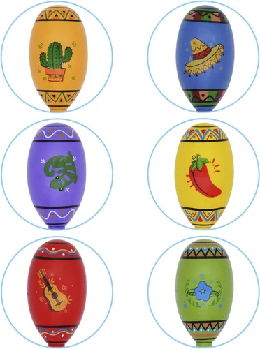 Vista 2 de JOYIN 12 mini maracas de madera para fiestas mexicanas, recuerdos de fiesta del Cinco de Mayo, diversión musical, fiestas de cumpleaños, fiesta
