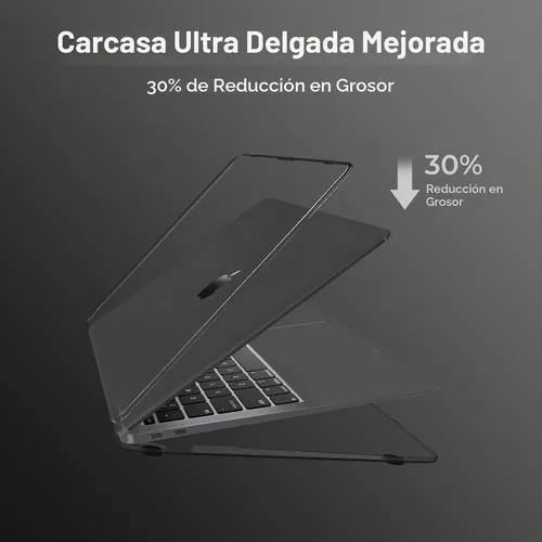 Vista 4 de EooCoo for MacBook Air 13.3 inch Case with Keyboard and Screen Protector Crystal Black