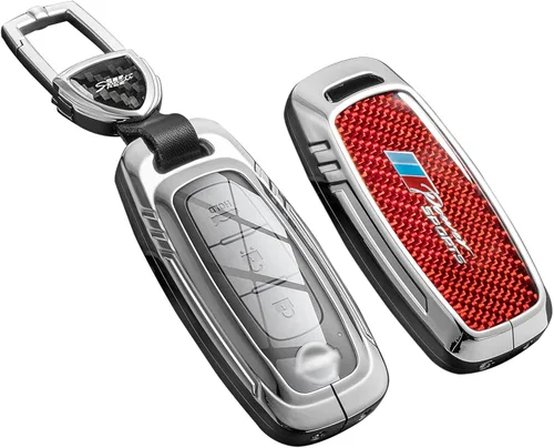 Vista 19 de Funda para llavero BMW con llavero, fibra de carbono real, protección de aleación de zinc, compatible con BMW 1 3 4 5 6 7 Series X1 X3 X4 M5 M6 GT3