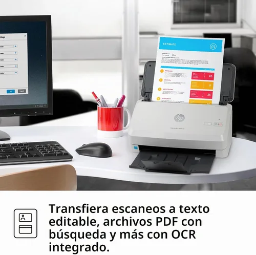 Vista 10 de HP ScanJet Pro 2000 s2, escáner rápido de 2 caras con alimentador automático de documentos, lo mejor para pequeñas empresas (6FW06A)