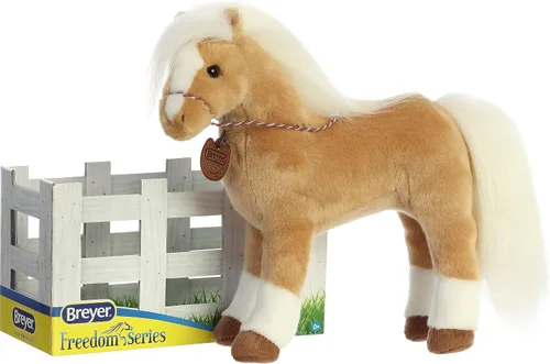 Vista 7 de Aurora Exquisito animal de peluche Breyer Morgan - Detalles realistas - Juego imaginativo - Marrón 13 pulgadas