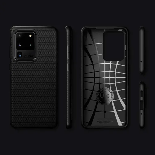 Vista 9 de Spigen Liquid Air Armor - Funda diseñada para Samsung Galaxy S20 Ultra/Galaxy S20 Ultra 5G (2020), color negro mate Air Cushion Tech, Sound Tunnel
