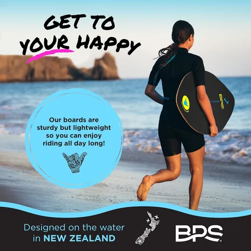 Vista 6 de BPS Skimboard 'Shaka' de Nueva Zelanda con almohadillas de agarre EVA de colores y capa transparente de alto brillo tablas de madera para aventuras