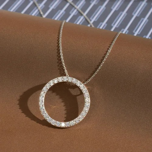 Vista 3 de Ross-Simons 2.25 ct. t.w. CZ Eternity Circle Pendant Necklace in Sterling Silver