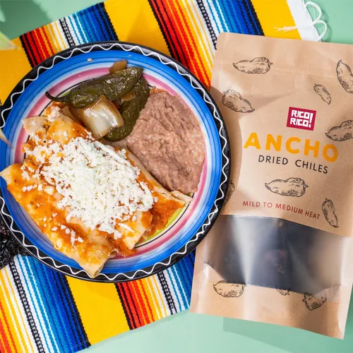 Vista 4 de RICO RICO - Chiles anchos secos, 16 onzas, chiles secos de primera calidad, ideales para salsa Birria, mole mexicano, enchiladas, salsas, pozole
