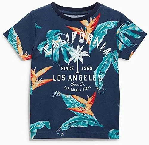 Vista 2 de Frogwill Conjunto de camiseta de algodón y popelina para niños pequeños, ropa de verano hawaiana de animales de la selva