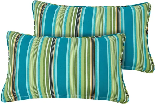 Vista 10 de FUNHOME Fundas de almohada lumbar para exteriores, 12 x 20 pulgadas, sin relleno, círculo cian