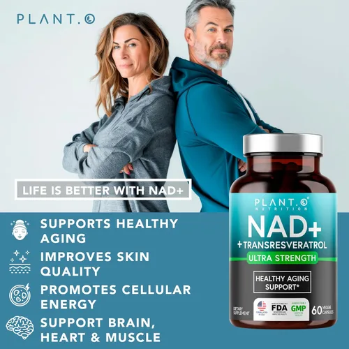 Vista 2 de Suplemento NAD de alta pureza (500 mg de 95% de NAD Pura Plus) con resveratrol - NMN y ribósido de nicotinamida alternativa para energía
