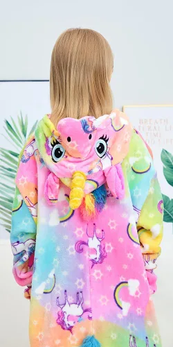 Vista 6 de Pijama unisex de unicornio para niños, disfraz de Halloween