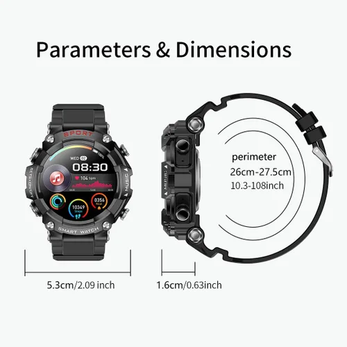 Vista 6 de Cuerpo de metal con pantalla Full Touch HD de 1.52 pulgadas, reloj inteligente con auriculares, auriculares deportivos TWS reloj inteligente dos