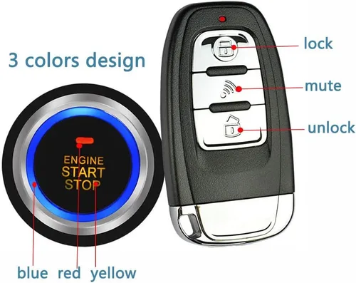 Vista 6 de Arrancador de control remoto con control de bloqueo/desbloqueo de rango de 164 pies universal para automóviles de 12 V arranque de motor de entrada