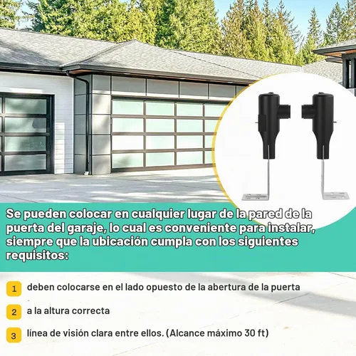 Vista 5 de para Sensor de Puerta de Garaje Genie, Reemplazo para Sensor de Puerta de Garaje Genie/Overhead, Compatible con Abridor de Puerta de Garaje