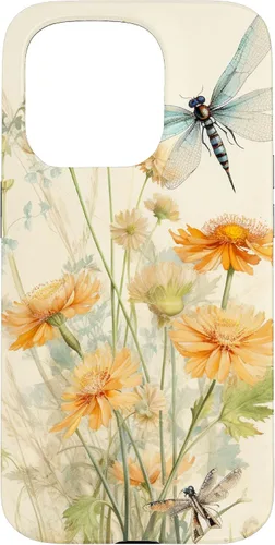 Vista 14 de Cute Vintage Illustration Daisy Flowers Dandelion Dragonfly Case for iPhone 17