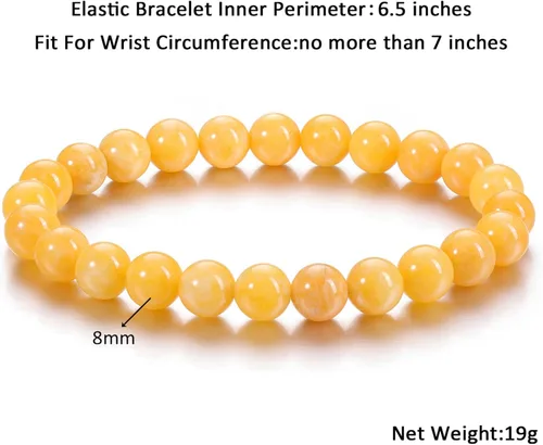 Vista 26 de Jovivi Pulsera elástica de cuentas redondas semipreciosas naturales – 0.315 pulgadas hecha a mano con cuentas de piedras preciosas curativas