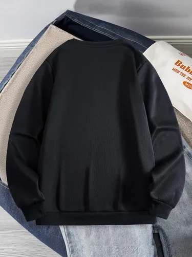 Vista 2 de Floerns Sudadera de manga larga con forro térmico para hombre, talla grande