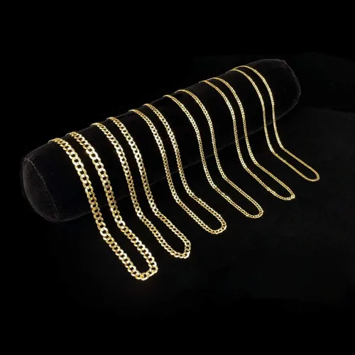 Vista 5 de Joule Shop Collar de cadena de eslabones cubanos de oro amarillo macizo de 14 quilates 406 a 300in