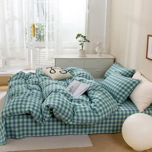 Vista 159 de mixinni Juego de funda de edredón vintage a rayas, tamaño twin, juego de ropa de cama de 3 piezas, 100% algodón lavado, suave y transpirable, funda