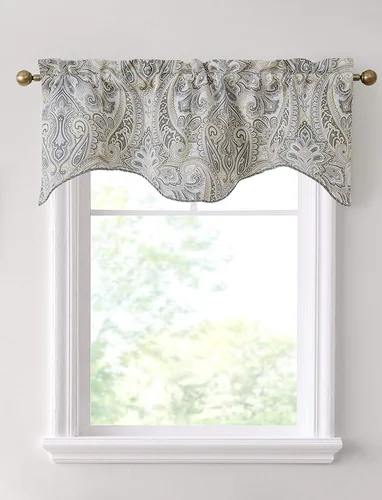 Vista 8 de HLC.ME París Cachemira Damasco Panel de cortinas térmicas opacas con ojales, para ventanas, largos: 63", 84", 96", un par