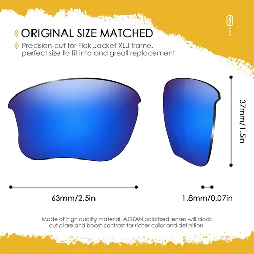 Vista 2 de Lentes de repuesto ANSI Z87.1 para gafas de sol Oakley Flak Jacket XLJ OO9009