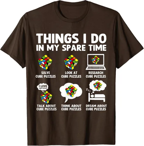 Vista 7 de Things I Do in My Spare Time Cube Puzzle Speed Cubing Camiseta