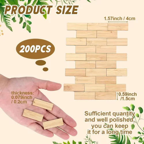 Vista 2 de Sintuff 200 piezas de suelos de casa de muñecas en miniatura, mini tablas de madera para casa de muñecas a escala 1 12, accesorios geométricos