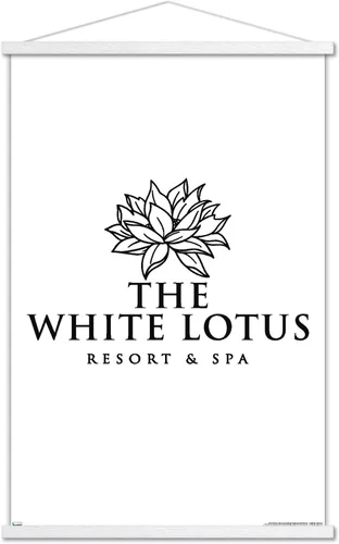 Vista 8 de Trends International The White Lotus - Póster de pared con logotipo blanco y negro, 22.37 x 34.00 pulgadas, paquete de impresión premium y colgador