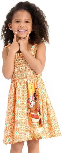 Vista 2 de Disney Vestido de princesa Frozen, Elsa, Minnie Stitch, para niña, con lazo, tirantes fruncidos, traje de verano, para fiesta de cumpleaños, 2-9 años