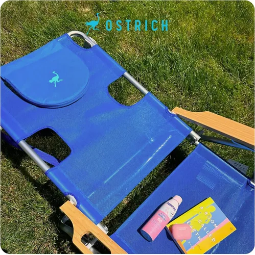 Vista 10 de Ostrich 3N1 Silla reclinable ligera para césped, playa, reclinable con reposapiés, Muebles de exterior para patio, balcón, patio trasero o porche