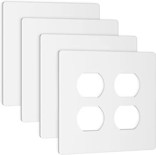 Vista 11 de Placas decorativas de pared de 2 segmentos sin tornillos, cubierta de placa frontal termoplástica irrompible para interruptor de toma de receptáculo