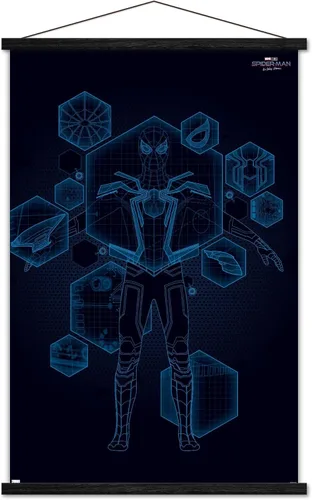 Vista 8 de Trends International Marvel Spider-Man: No Way Home - Póster técnico de pared, 22.4 pulgadas de largo x 14.7 pulgadas, versión enmarcada de madera