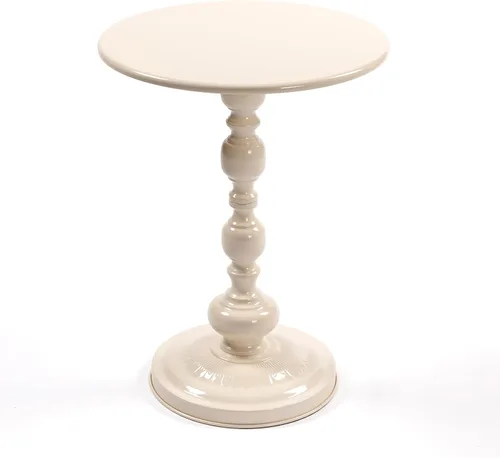 Vista 7 de Mesa auxiliar redonda para espacios pequeños, mesa de bebida de Martini alta con base de pedestal de metal con base de pedestal pesada para sala