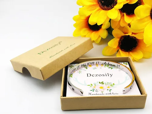 Vista 217 de Pulseras inspiradoras para mujer, joyería de acero inoxidable, con refranes, pulsera motivacional con mensaje oculto, pulseras grabadas para mejor