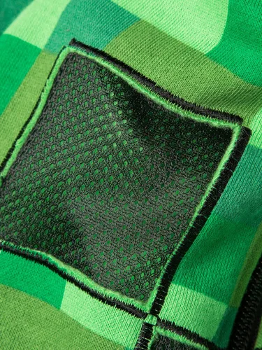 Vista 6 de JINX Minecraft - Sudadera con capucha con cremallera para niños grandes Verde