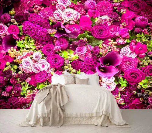 Vista 14 de Reyhui Papel pintado floral Flores de rosas grandes MURAL-015