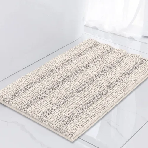 Vista 111 de Turquoize Alfombra de baño de chenilla de lujo para baño, extra absorbente, alfombra de ducha de microfibra antideslizante para baño, alfombra Aqua